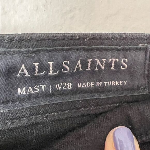 All Saints Mast Jeans Black Skinny in Size 28 - Picture 9 of 16